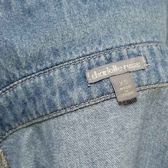 Charlotte Russe denim long sleeve top - Picture 4 of 5